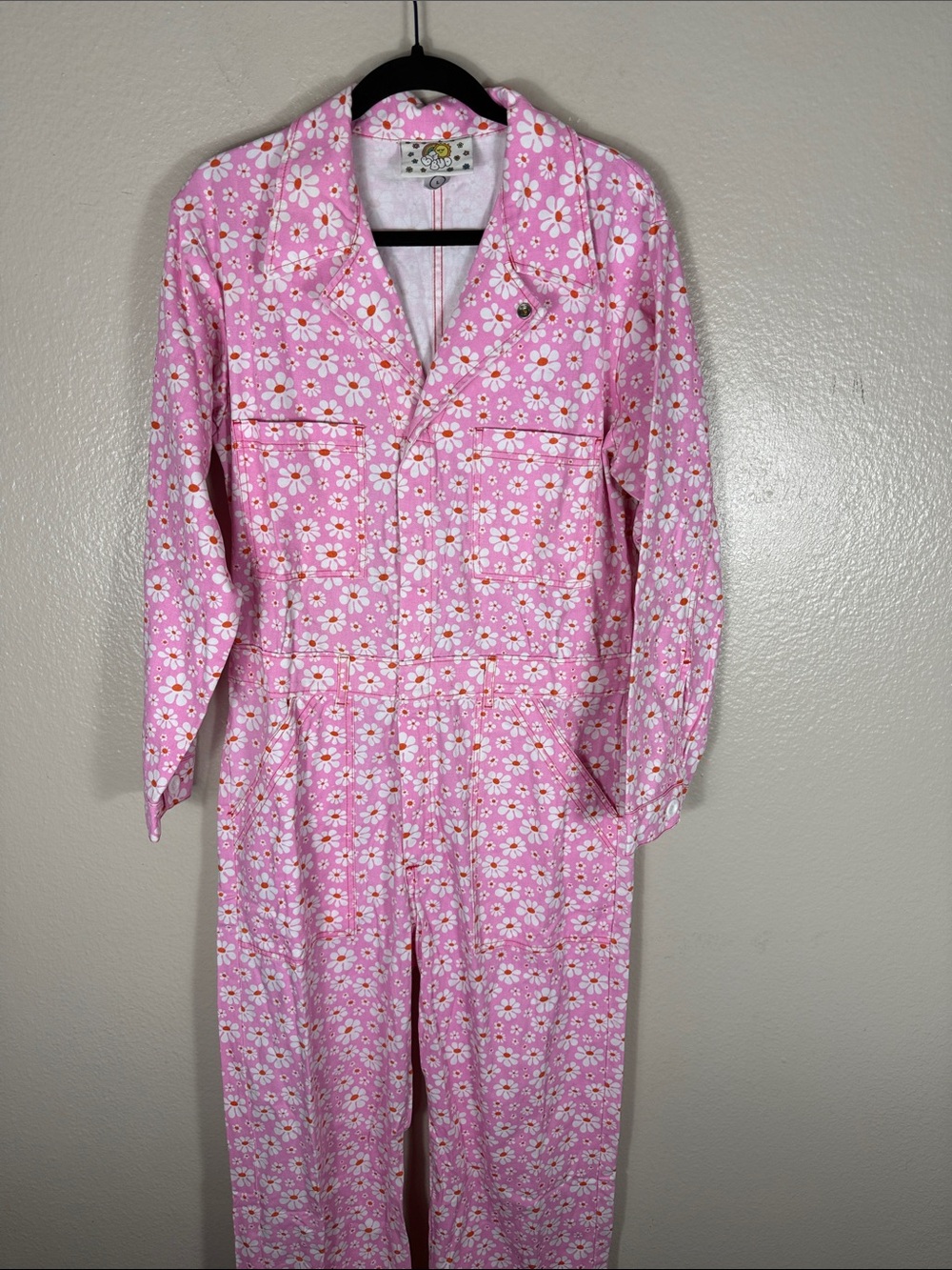 Big Bud Press Long Sleeve Jumpsuit Lazy Daisy Pink - Picture 2 of 7